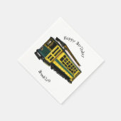 Mata Troley Cartoon Illustration Serviette (Ecke)