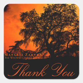 Matabei-Zakura: Weeping Cherry Tree スクエアシール Quadratischer Aufkleber