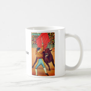 Matador mit Cape und Stier, Ciudad Juárez, Mexiko Kaffeetasse