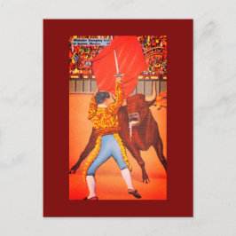 Matador mit Red Cape und Charging Bull, Juarez Postkarte