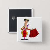 Matador mit rotem Cape spanischer Stierkämpfer Button (Vorne & Hinten)