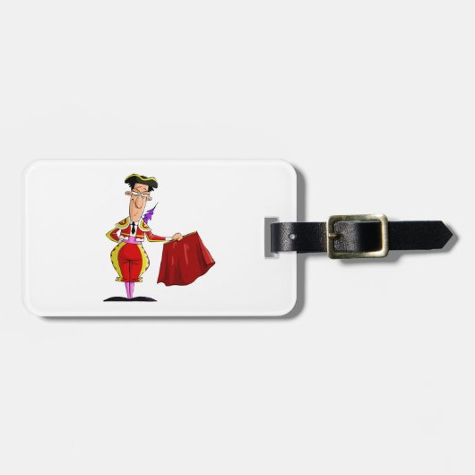 Matador mit rotem Cape spanischer Stierkämpfer Gepäckanhänger (Vorderseite horizontal)