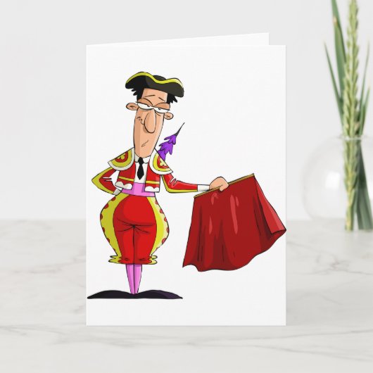 Matador mit rotem Cape spanischer Stierkämpfer Karte (Vorderseite)