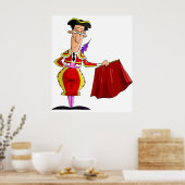Matador mit rotem Cape Spanischer Stierkämpfer Poster (Küche)