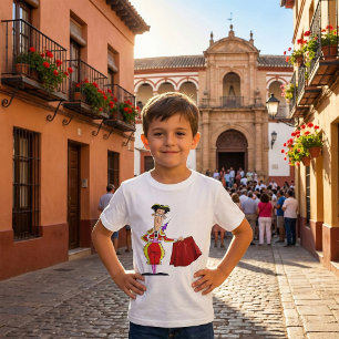 Matador mit rotem Cape Spanischer Stierkämpfer T-Shirt