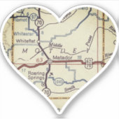 Matador TX Retro Map Aufkleber (Vorderseite)