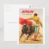 Matador und Bull. Stierkampf. Spanien für Ferien Postkarte (Vorne/Hinten)