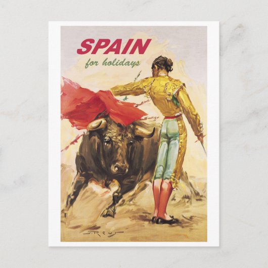 Matador und Bull. Stierkampf. Spanien für Ferien Postkarte (Vorderseite)
