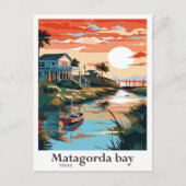 Matagorda Bay Texas Travel Potrait Illustration Postkarte (Vorderseite)