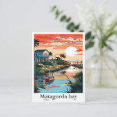 Matagorda Bay Texas Travel Potrait Illustration Postkarte (Stehend Vorderseite)