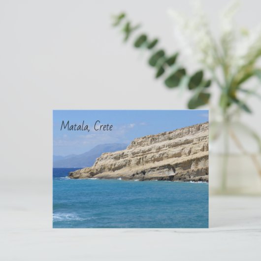 Matala Cliff Caves Postkarte (Stehend Vorderseite)