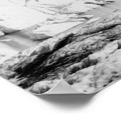 Matanuska Glacier Panorama Black & White Poster (Ecke)