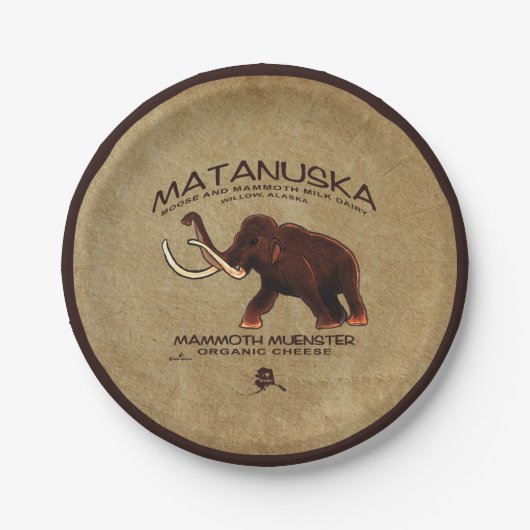 Matanuska Mammoth Münster Cheese Pappteller (Vorderseite)