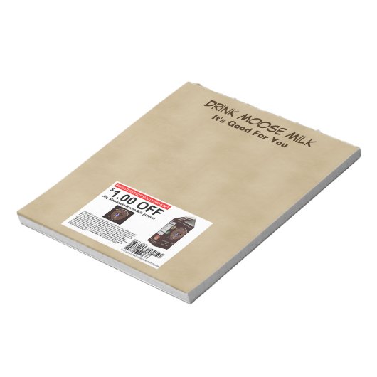 Matanuska Moose Milk Coupon Notizblock (Rotiert)