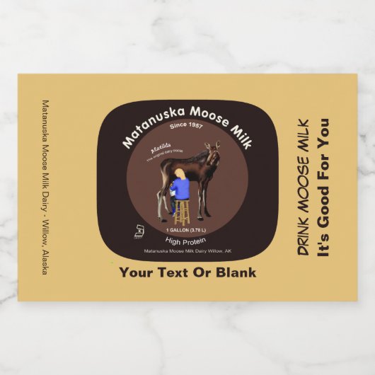 Matanuska Moose Milk Lebensmitteletikett (Einzelnes Label)
