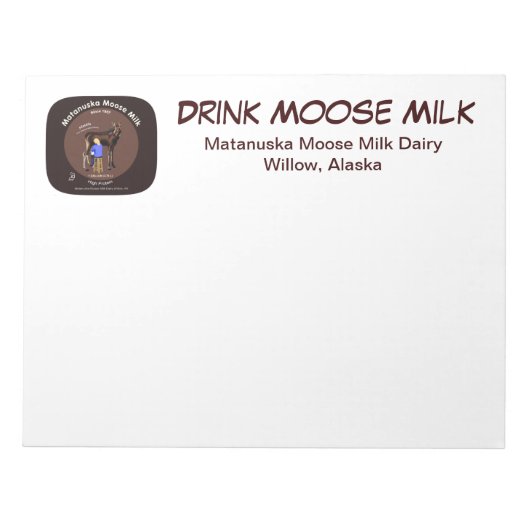 Matanuska Moose Milk Notizblock (Vorderseite)