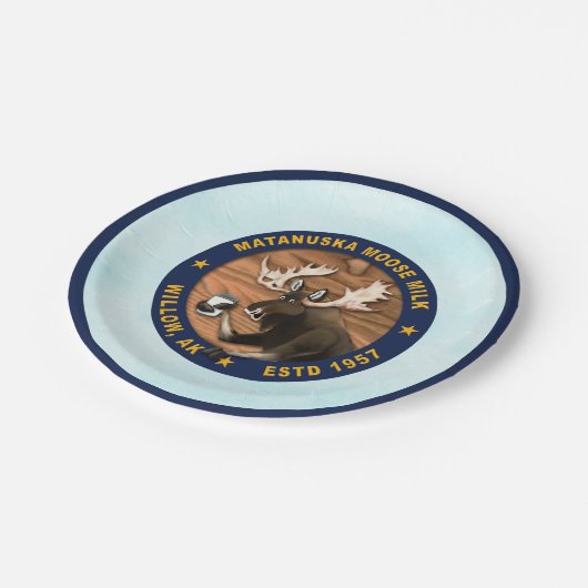Matanuska Moose Milk Pappteller (Schrägansicht)