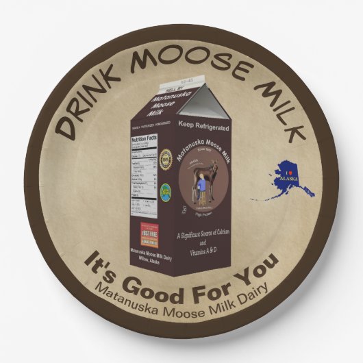 Matanuska Moose Milk Pappteller (Vorderseite)