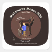 Matanuska Moose Milk Quadratischer Aufkleber (Vorderseite)