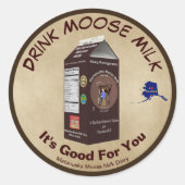 Matanuska Moose Milk Runder Aufkleber (Vorderseite)