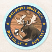 Matanuska Moose Milk Runder Pappuntersetzer (Vorderseite)