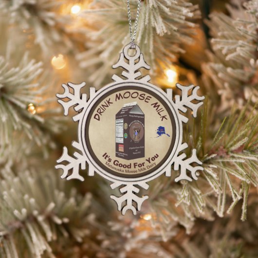 Matanuska Moose Milk Schneeflocken Zinn-Ornament (Baum)