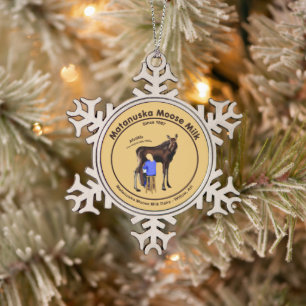 Matanuska Moose Milk Schneeflocken Zinn-Ornament