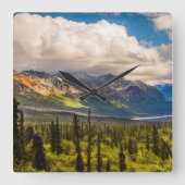 Matanuska-Tal, Südmitte Alaska #2 Quadratische Wanduhr (Vorderseite)