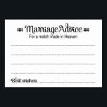 Match aus Himmelsheiratskarten Tischnummer<br><div class="desc">Diese Lieblings-Eheratenkarten sind das perfekte Kompliment für Ihren Hochzeitsempfang. Dieses Design kombiniert schwarze Schriftart mit den Worten "Heiratsbeilage für ein Spiel aus dem Himmel". Die Karte bietet Platz,  um Rat und Namen verlassen.</div>