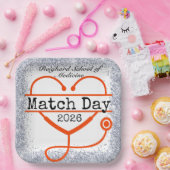 Match Day Red 2026 Glitter Stethoskop Papierplatte Pappteller (Party)