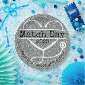 Match Day Silver 2025 Glitzer Stethoscope Pappteller (Party)