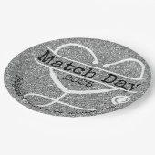 Match Day Silver 2025 Glitzer Stethoscope Pappteller (Schrägansicht)