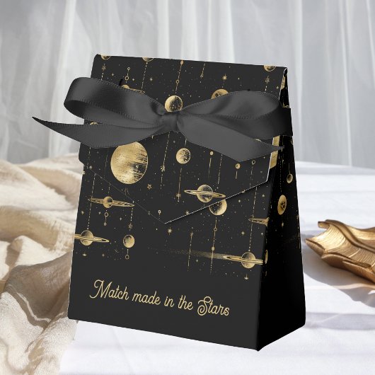 Match der Stars-Black-Gold-Hochzeit Geschenkschachtel