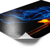 Match, Feuer und Rauch Fotodruck (Ecke)