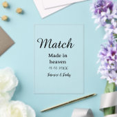 Match made in heaven add name date simple calligra acryleinladungen (In Situ (Hochzeit))