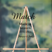 Match made in heaven add name date simple calligra acrylschild (Neutral)