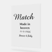 Match made in heaven add name date simple calligra acrylschild (Winkel)