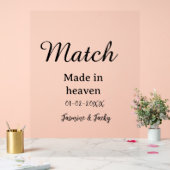 Match made in heaven add name date simple calligra acrylschild (Hochzeit)