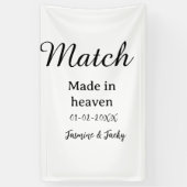 Match made in heaven add name date simple calligra banner (Vertikal)