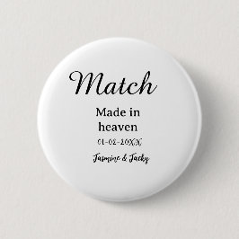 Match made in heaven add name date simple calligra button