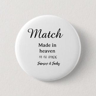 Match made in heaven add name date simple calligra button