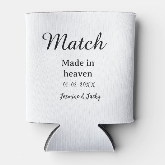 Match made in heaven add name date simple calligra dosenkühler (Vorderseite)