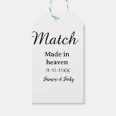 Match made in heaven add name date simple calligra geschenkanhänger (Vorderseite)