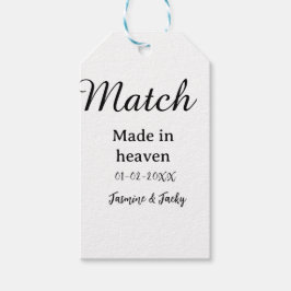 Match made in heaven add name date simple calligra geschenkanhänger