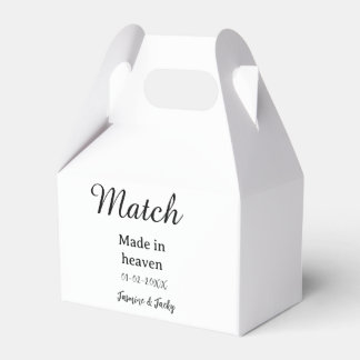 Match made in heaven add name date simple calligra geschenkschachtel