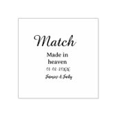 Match made in heaven add name date simple calligra gummistempel (Prägung)