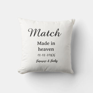 Match made in heaven add name date simple calligra kissen