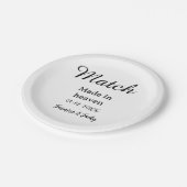 Match made in heaven add name date simple calligra pappteller (Schrägansicht)