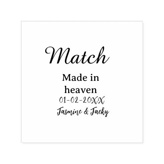Match made in heaven add name date simple calligra permastempel (Design)
