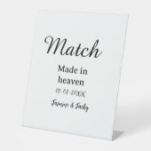 Match made in heaven add name date simple calligra sockelschild (Vorderseite)